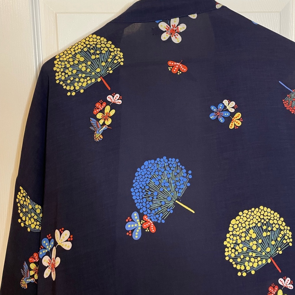 NWOT LOFT boho floral & navy open kimono / wrap sz XS/S - Picture 5 of 9